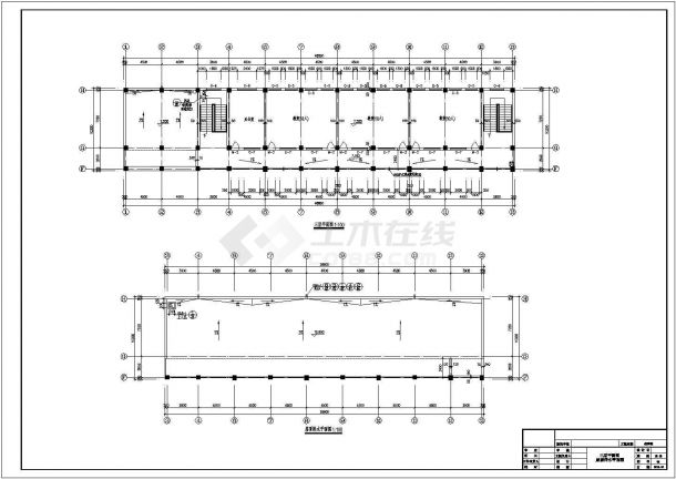 某中学1500平米三层教学楼建筑图（含给排水图）-图二