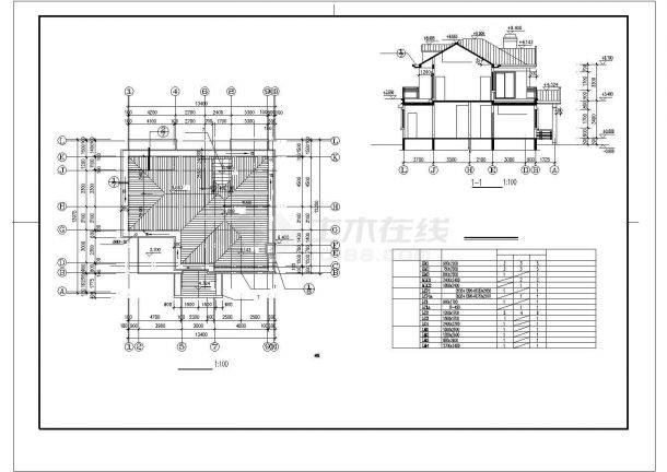 [南京]亚东花园别墅建筑设计施工cad图纸-图二