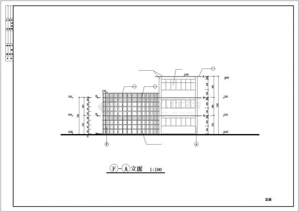 长沙某社区840平米3层框架结构区委会办公楼建筑CAD设计图纸-图一