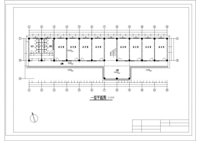5层2000平米左右框架高中教学楼毕业设计图纸_图1