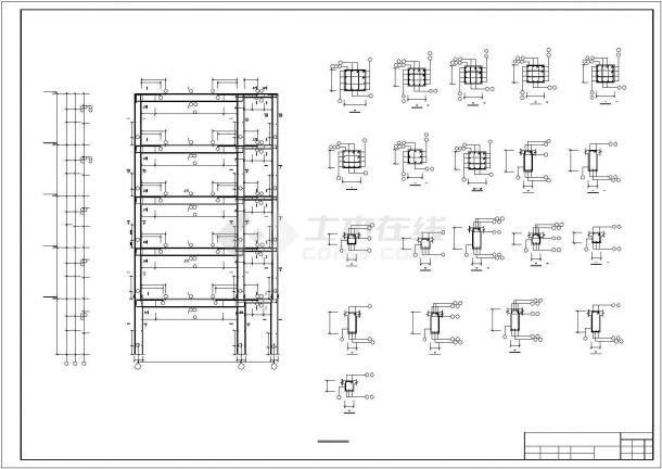 6294平米五层框架中学教学楼设计图-图一