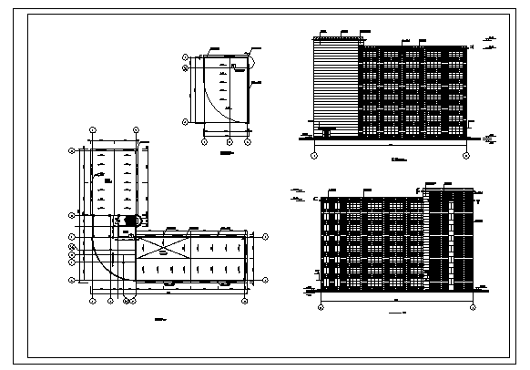 1万平米某八层框架结构L型办公楼建筑施工cad图(含计算书，毕业设计)_图1