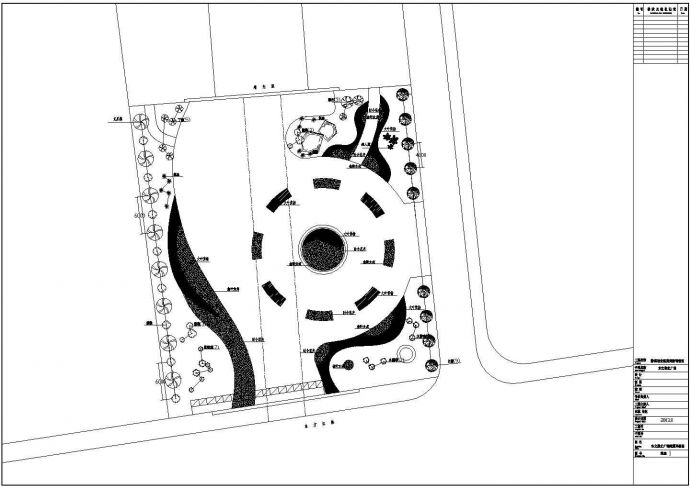 某生肖广场CAD景观设计绿化平面图_图1