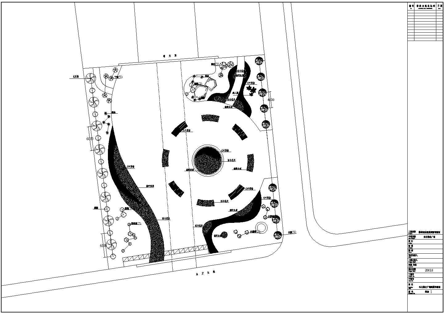 某生肖广场CAD景观设计绿化平面图