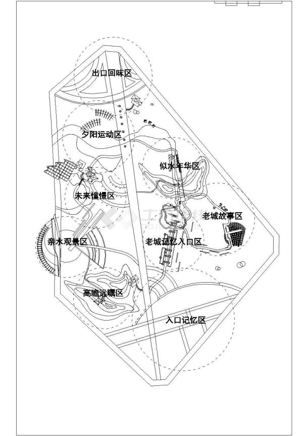 某公园CAD景观方案设计图纸-图一