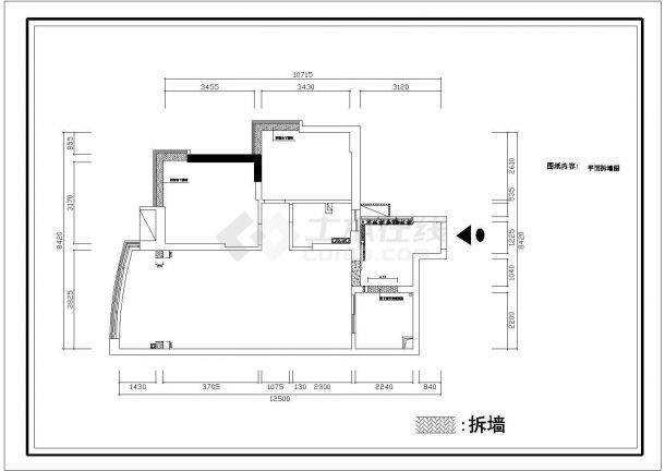 某现代(二房)别墅室内装修施工图-图二