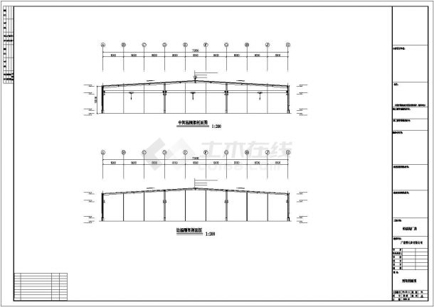 焦作市某瓷砖制造厂单层钢结构厂房全套建筑设计CAD图纸-图二