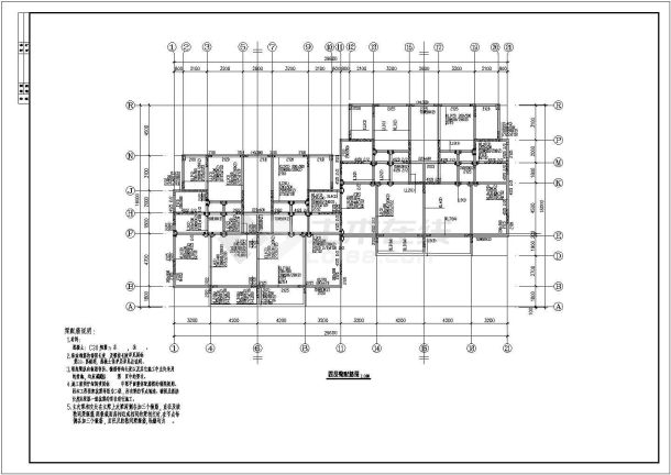 长29.6米 宽18米 多层框架住宅楼结构设计CAD图纸-图二