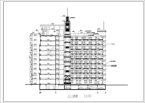 某大学高层教学综合楼设计cad全套建施图（含总平面）-图二