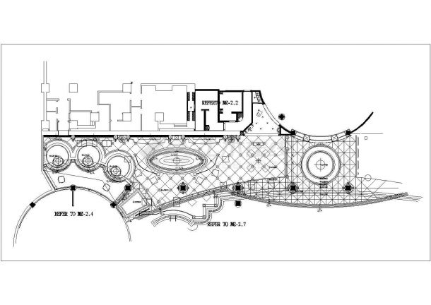 北京棕榈泉会所西餐厅室内装修设计cad全套施工图-图二