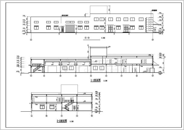 天津藤冈车间建筑施工CAD设计图-图二