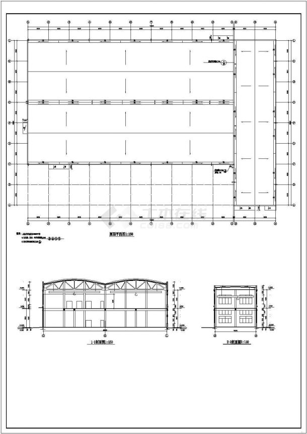某地一套木工厂房建筑设计CAD图纸-图二