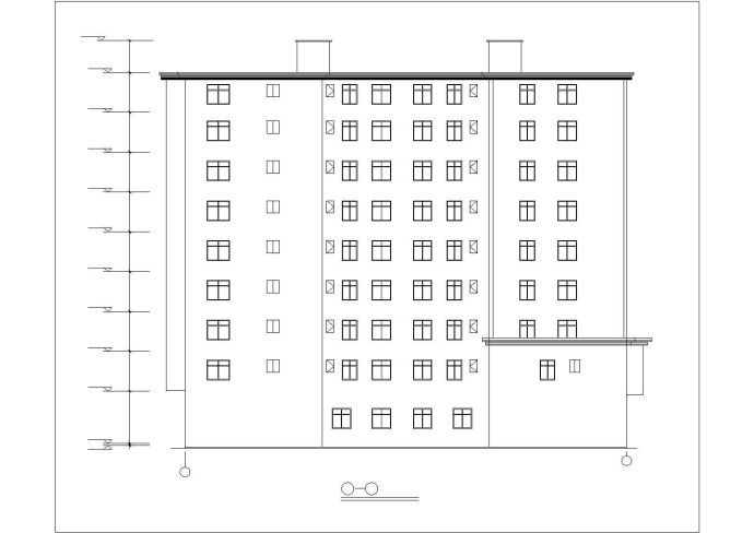 成都市xx小区6100平米9层框架商住楼平立剖面设计CAD图纸（底层商用）_图1