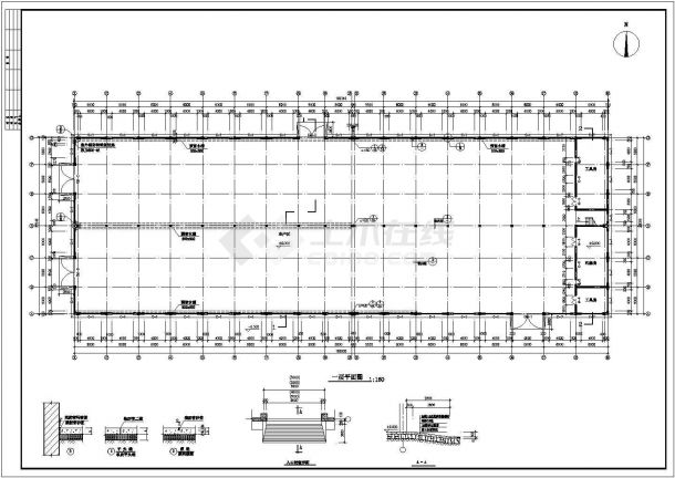 某地大型厂房建筑结构设计CAD图纸-图二