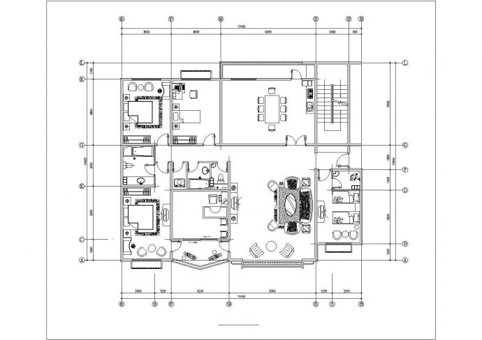 宜春市xx小区184-246平米左右的户型设计CAD图纸（4张）_图1