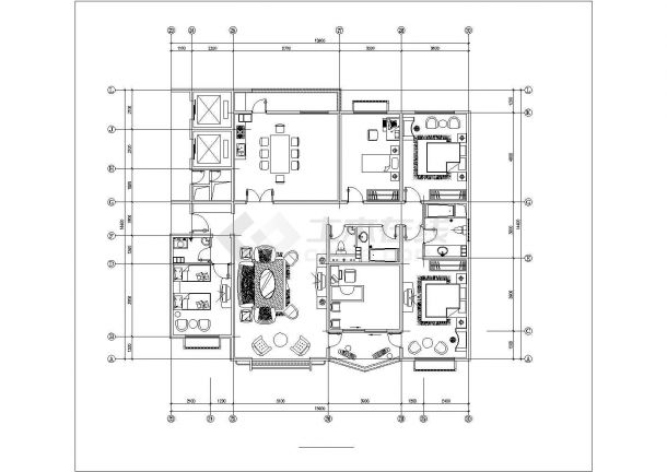 宜春市xx小区184-246平米左右的户型设计CAD图纸（4张）-图二