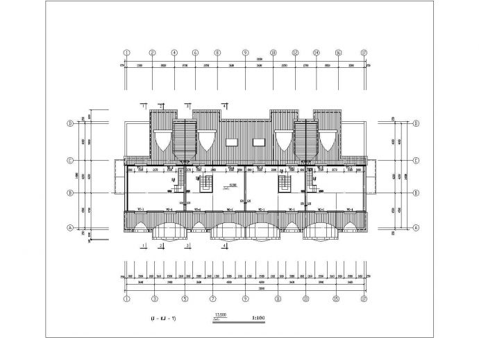 1800平米2层砖混结构组合式民居楼平立剖面设计CAD图纸（2套方案）_图1