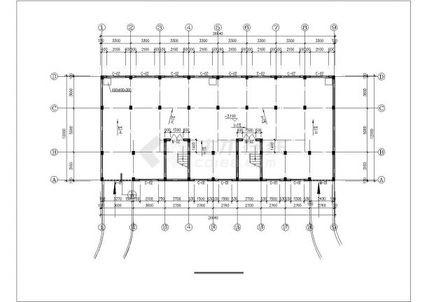 2400平米7层砖混结构住宅楼建筑设计CAD图纸（带阁楼和半地下室）-图二