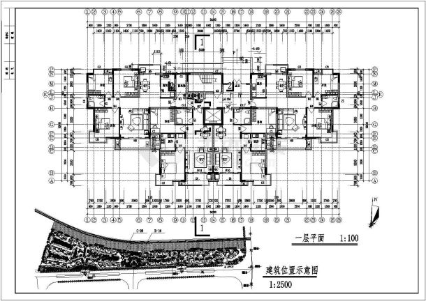 4570平米12层短肢剪力墙结构塔式住宅楼建筑设计CAD图纸（含跃层）-图一