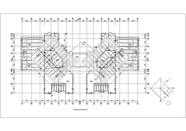 33层短肢剪力墙结构住宅楼平面设计CAD图纸（含机房和水箱层）-图一