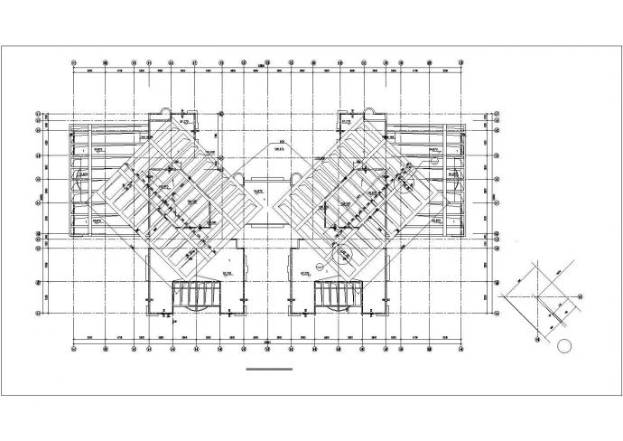 33层短肢剪力墙结构住宅楼平面设计CAD图纸（含机房和水箱层）_图1