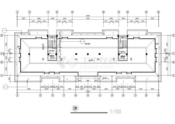 4600平米9层框混结构住宅楼建筑设计CAD图纸（含阁楼和架空层）-图二