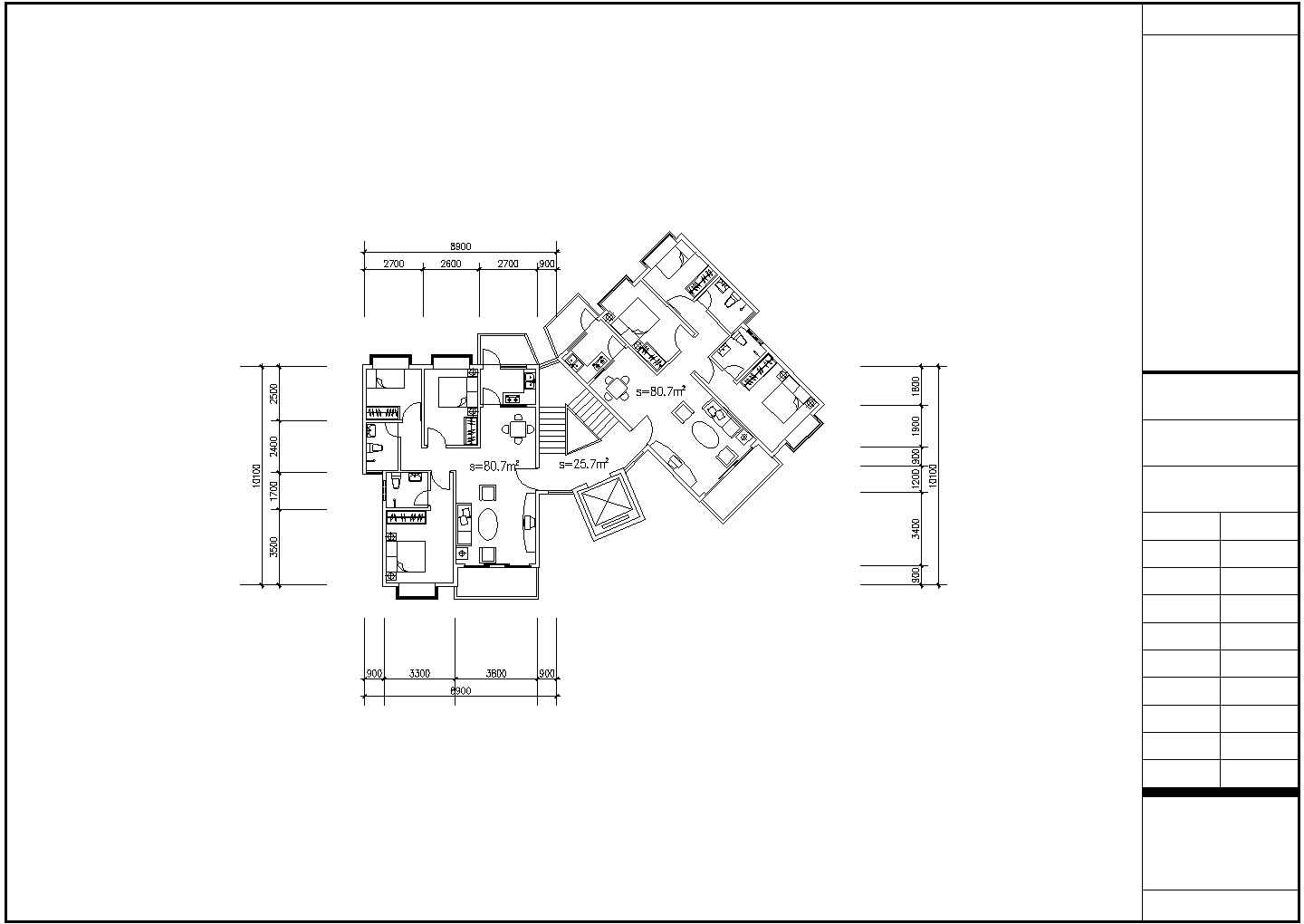 120平米左右的经典热门的二三房平面户型设计CAD图纸（40张）