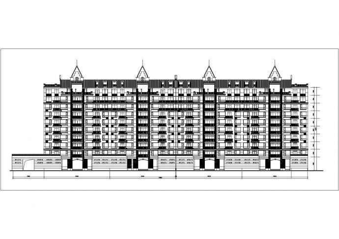 9千平米11层框架结构商住楼平立面设计CAD图纸（底层商用/含阁楼层）_图1
