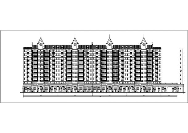 9千平米11层框架结构商住楼平立面设计CAD图纸（底层商用/含阁楼层）-图二
