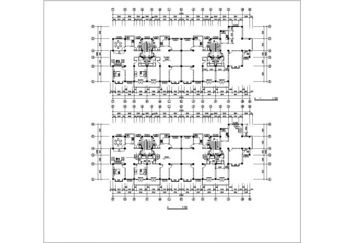 临街7层框架结构连排商住楼平立剖面设计CAD图纸（1-2层商用）_图1