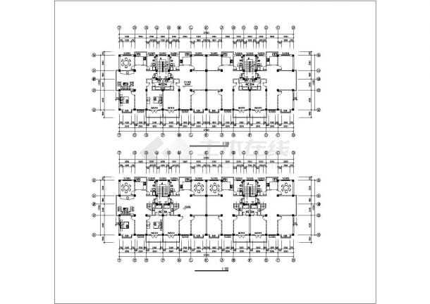 临街7层框架结构连排商住楼平立剖面设计CAD图纸（1-2层商用）-图二