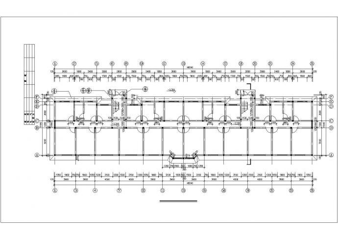 3300平米6层砖混结构住宅楼平立剖面设计CAD图纸（含半地下室）_图1
