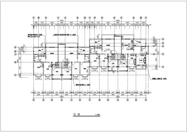 占地1900平米七层框架结构商住楼其他建筑设计CAD图纸（底层商用）-图一
