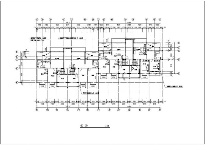 占地1900平米七层框架结构商住楼其他建筑设计CAD图纸（底层商用）_图1