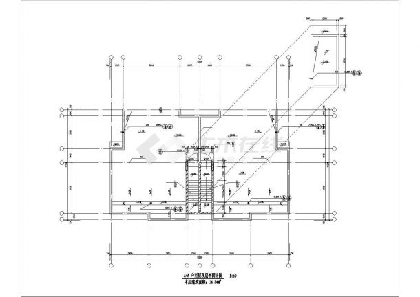 1100平米6层砖混结构住宅楼平面设计CAD图纸（1层2户型）-图一