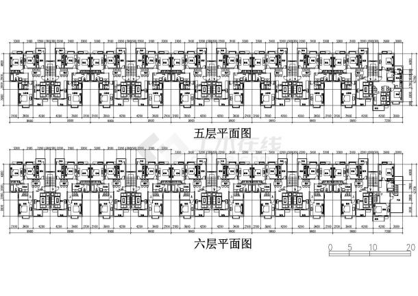呼和浩特市小区7层框混住宅楼平立剖面设计CAD图纸（含阁楼层）-图一