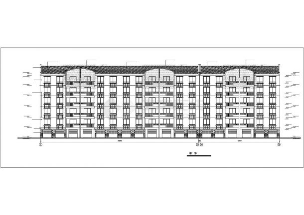 xx小区4000平米6层混合结构住宅楼建筑设计CAD图纸（含阁楼和车库层）-图一