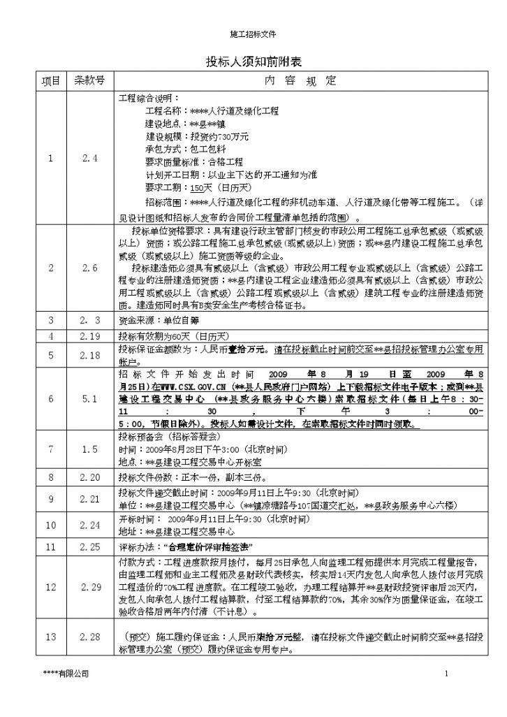 湖南省某道路人行道及绿化工程施工招标文件-图二