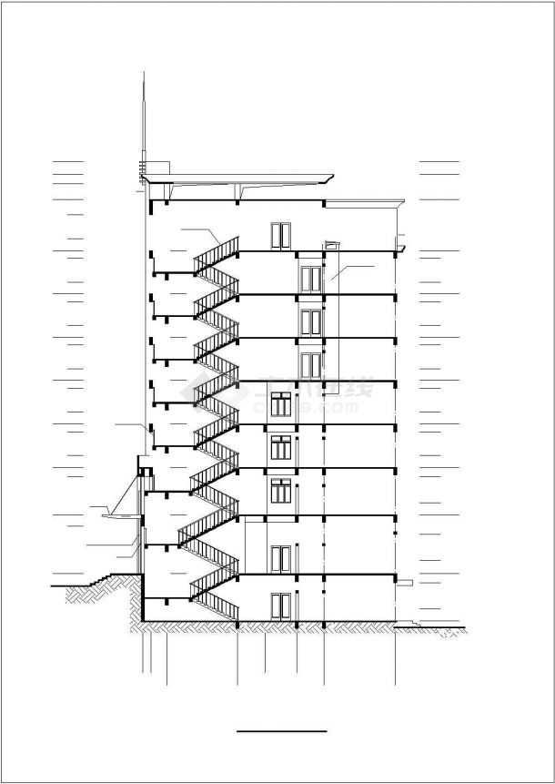 xx小区9300平米9层框架结构商住楼建筑设计CAD图纸（1-3层商用）-图一