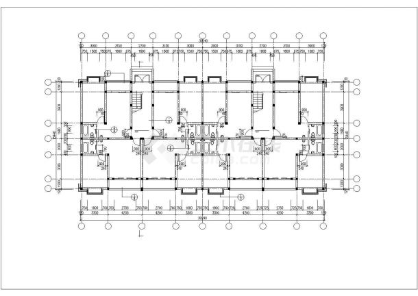 深圳某工厂2200平米五层砖混结构家属楼平立剖面设计CAD图纸-图一
