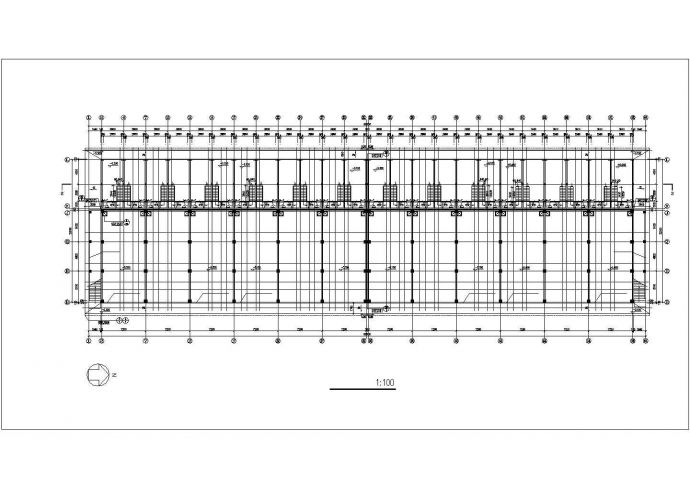 3900平米左右4层框架结构临街商住楼建筑设计CAD图纸（底层门面）_图1