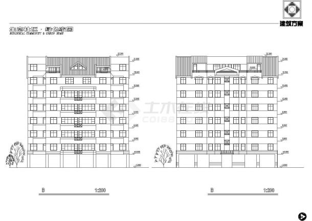 西安未央区某新建小区会所+多套住宅楼全套建筑设计CAD图纸-图一