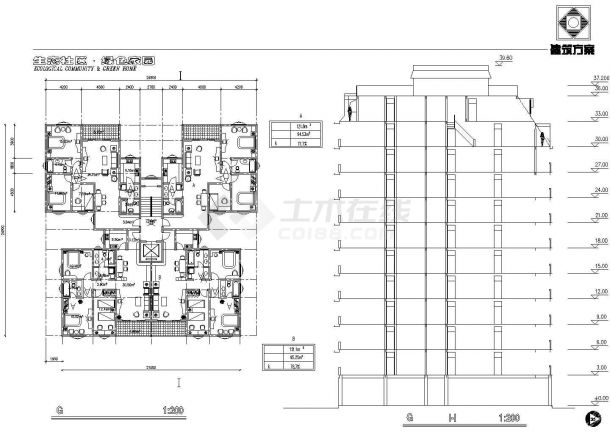 西安未央区某新建小区会所+多套住宅楼全套建筑设计CAD图纸-图二