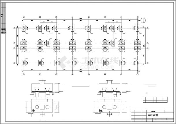 成都市某食品加工厂6层框架结构办公楼结构设计CAD图纸-图二