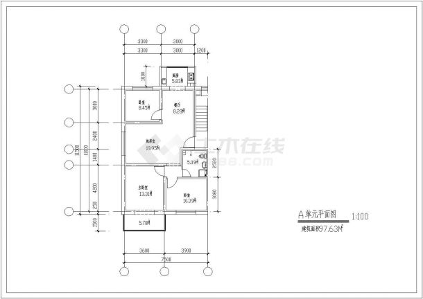 经典北方住宅户型设计cad平面方案图集合（含多种户型设计）-图二