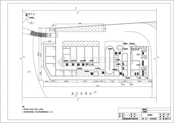 某垃圾渗滤液处理站设计cad 全套工艺施工图-图二