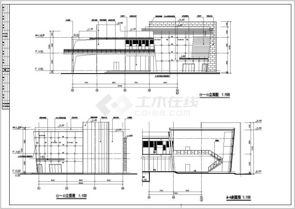 某会所网架顶钢结构设计cad全套结构施工图（含建筑设计）-图二