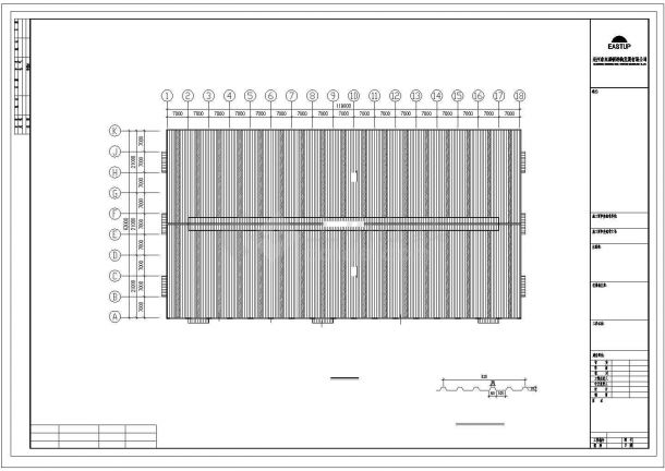 南通市某稀有金属制造公司单层钢结构厂房全套建筑设计CAD图纸-图一