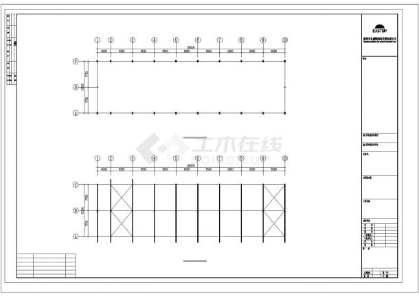 合肥市隆发石艺工厂单层钢结构厂房全套建筑设计CAD图纸-图一