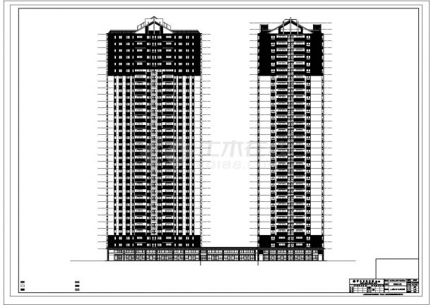 某高层框架结构住宅楼cad全套结构施工图-图一
